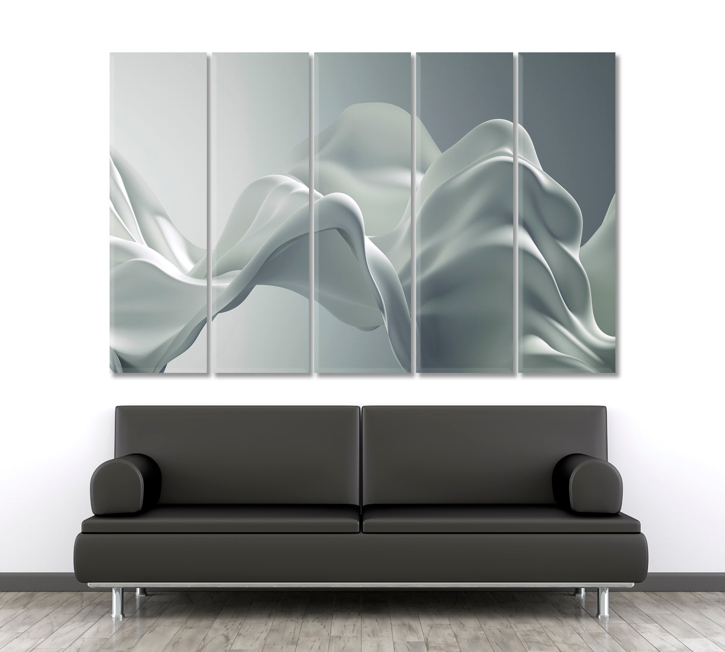 SILK Light Gray Beautiful Luxury Elegant Splash 3d Effect Poster Abstract Art Print Artesty 5 panels 36" x 24" 