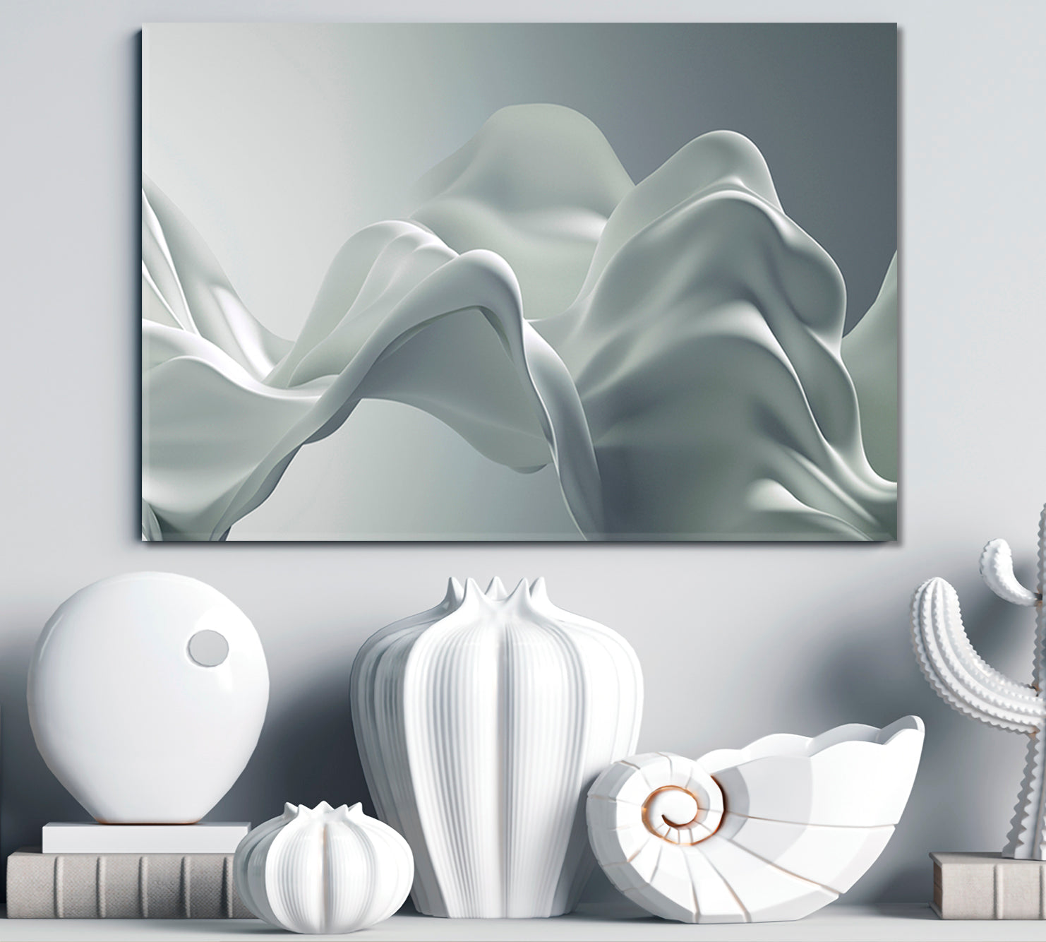 SILK Light Gray Beautiful Luxury Elegant Splash 3d Effect Poster Abstract Art Print Artesty   