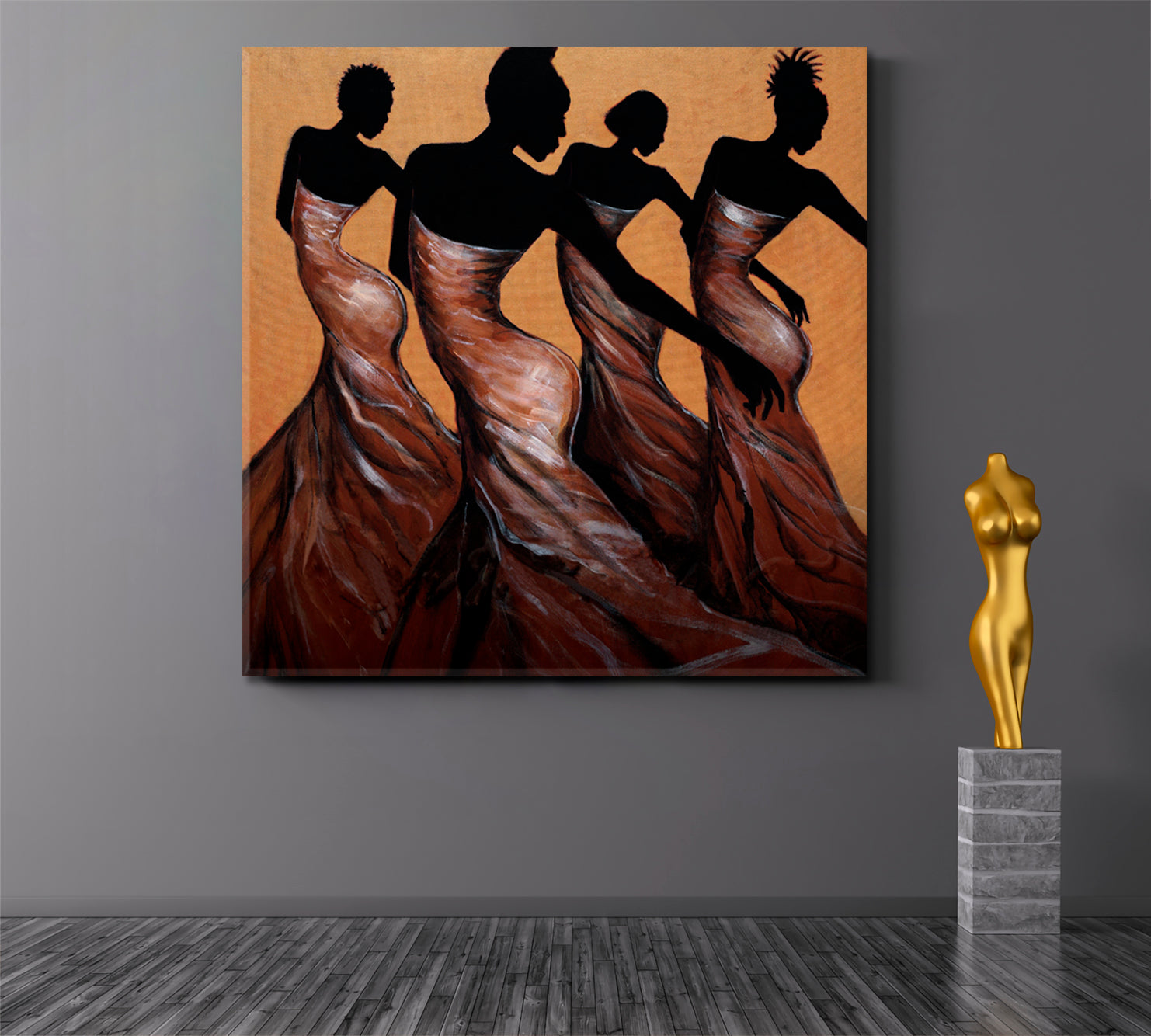 FAITH IN MOTION Graceful Motion Dance Beautiful African American | Square Pop Culture Canvas Print Artesty 1 Panel 12"x12" 