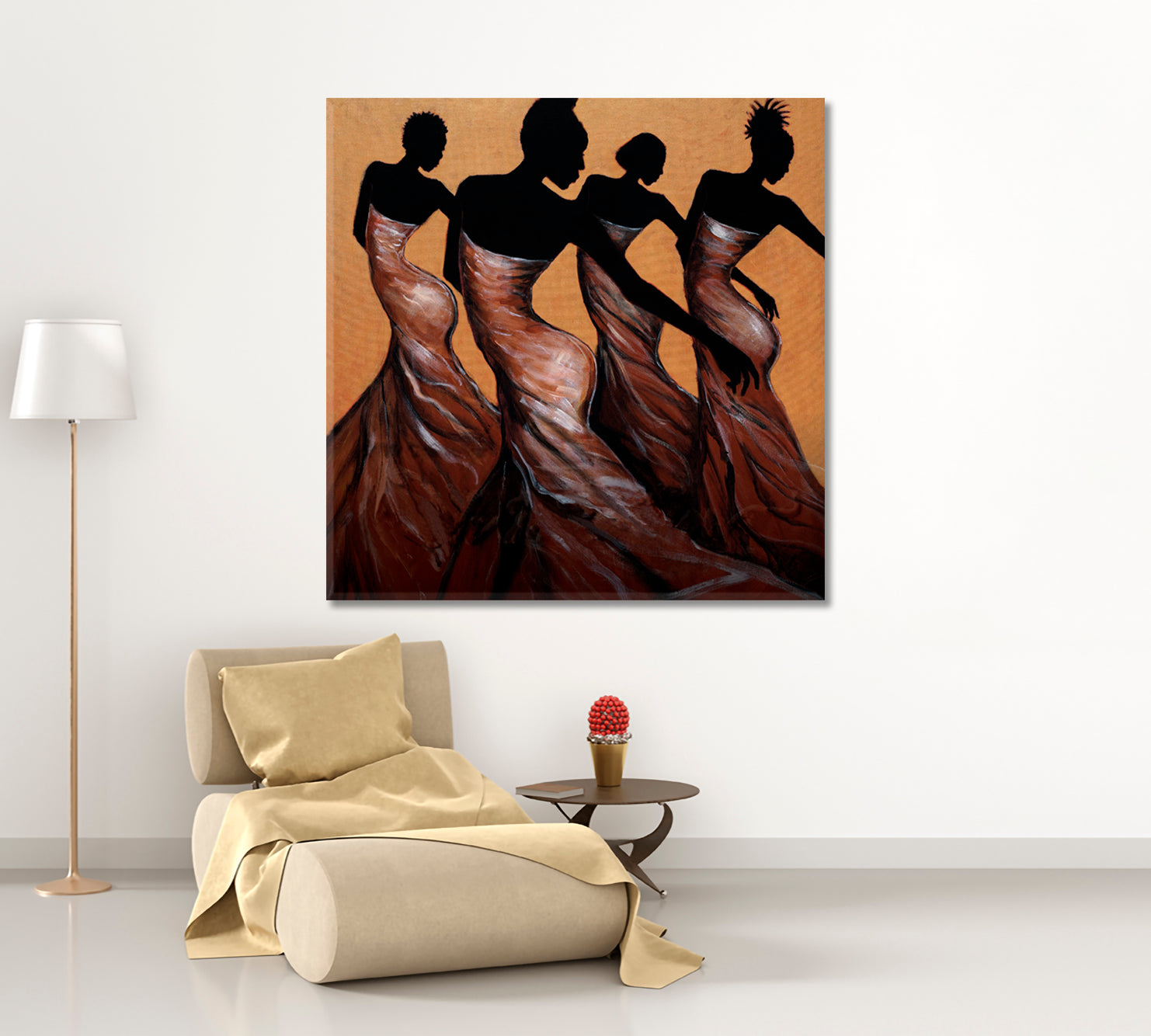 FAITH IN MOTION Graceful Motion Dance Beautiful African American | Square Pop Culture Canvas Print Artesty   