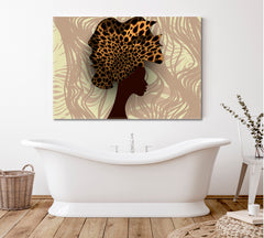 African Wedding Hairstyle Head Wrap Colorful African Woman Portrait African Style Canvas Print Artesty 1 panel 24" x 16" 