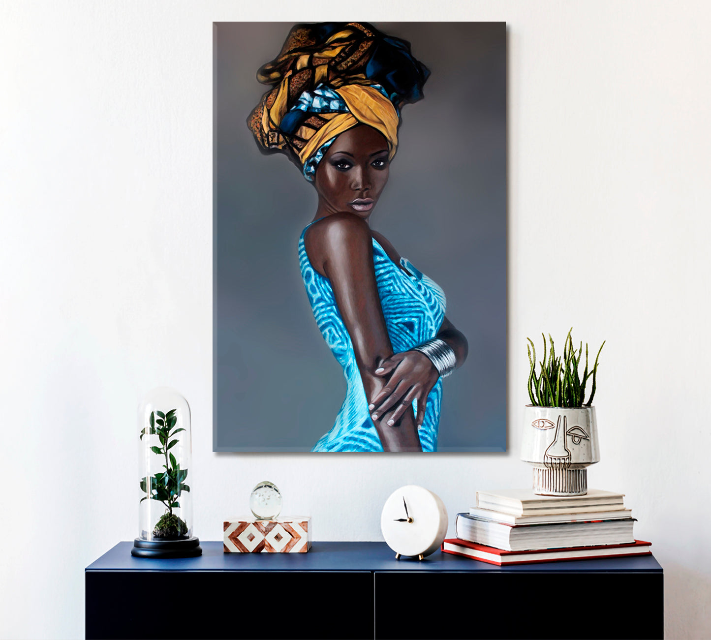 BLACK BEAUTY Beautiful African American Women Stylized Portrait African Style Canvas Print Artesty   