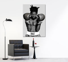 Basquiat Boxing Black White Portrait Contemporary Art Artesty   