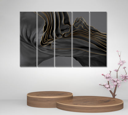 FLOW Beautiful Black Wavy Abstraction Abstract Art Print Artesty   