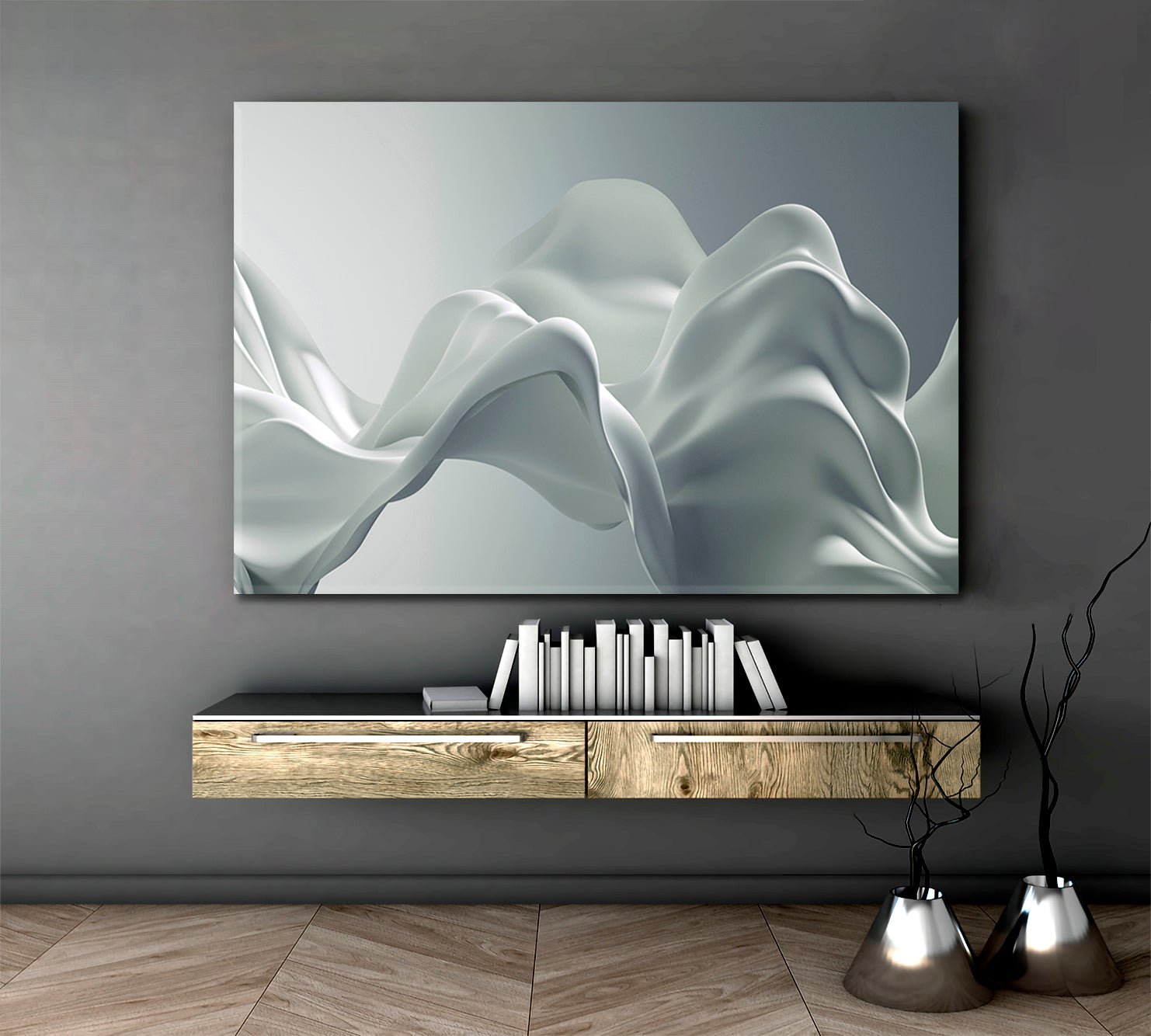 SILK Light Gray Beautiful Luxury Elegant Splash 3d Effect Poster Abstract Art Print Artesty   