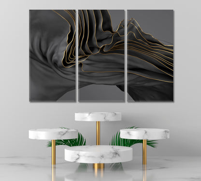 FLOW Beautiful Black Wavy Abstraction Abstract Art Print Artesty   