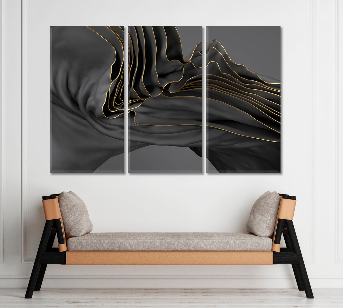 FLOW Beautiful Black Wavy Abstraction Abstract Art Print Artesty   