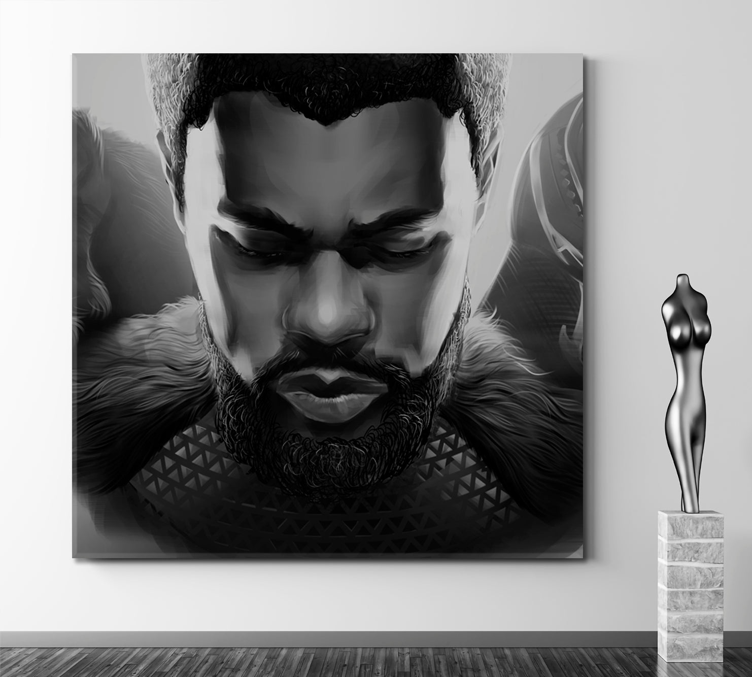 BLACK PANTHER Chadwick Boseman Black Panther Wakanda Forever - S Celebs Canvas Print Artesty   
