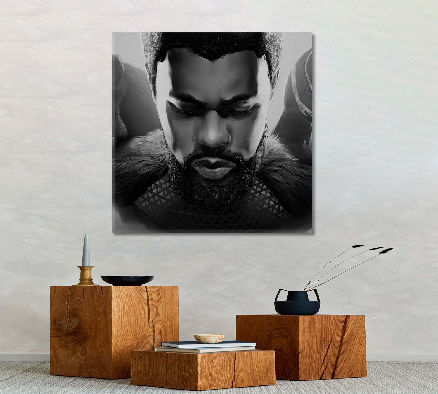 BLACK PANTHER Chadwick Boseman Black Panther Wakanda Forever - S Celebs Canvas Print Artesty   