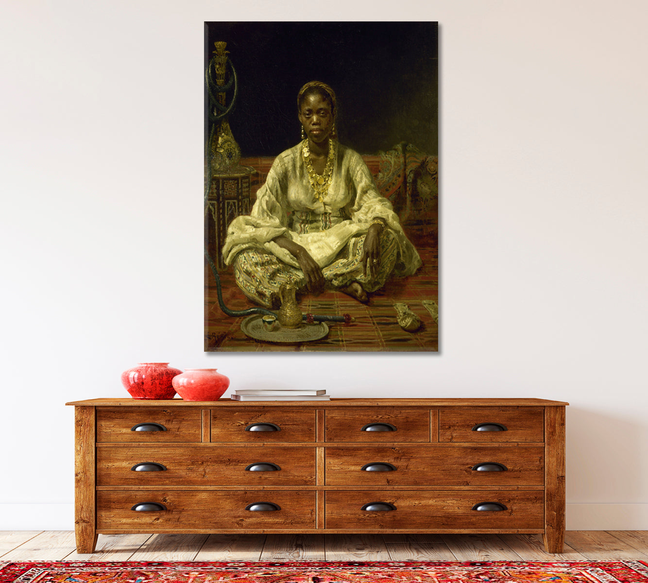 Traditional Afro Black Woman With Hookah by Ilya Repin Poster Reproduction Fine Art Artesty   