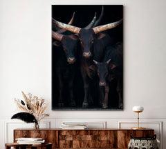 Horns Ankole Watusi Cows Cattle Poster Animals Canvas Print Artesty 1 Panel 16"x24" 