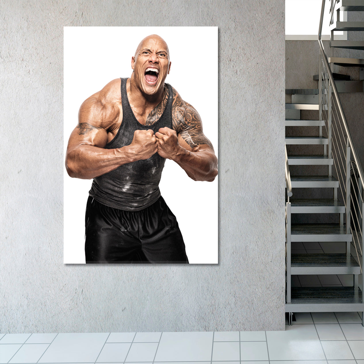 Dwayne Johnson Poster Motivation Sport Poster Print Decor Artesty   