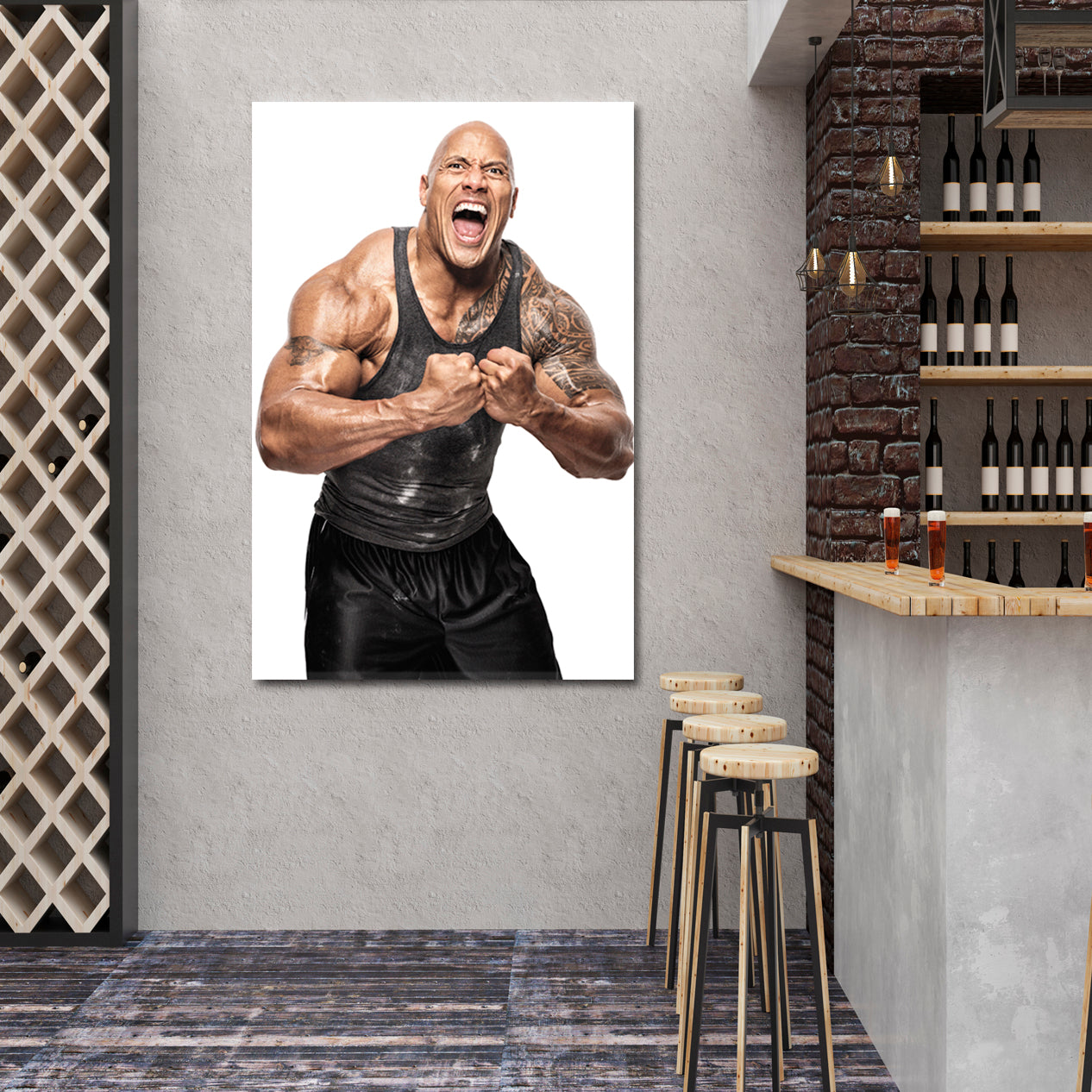 Dwayne Johnson Poster Motivation Sport Poster Print Decor Artesty   