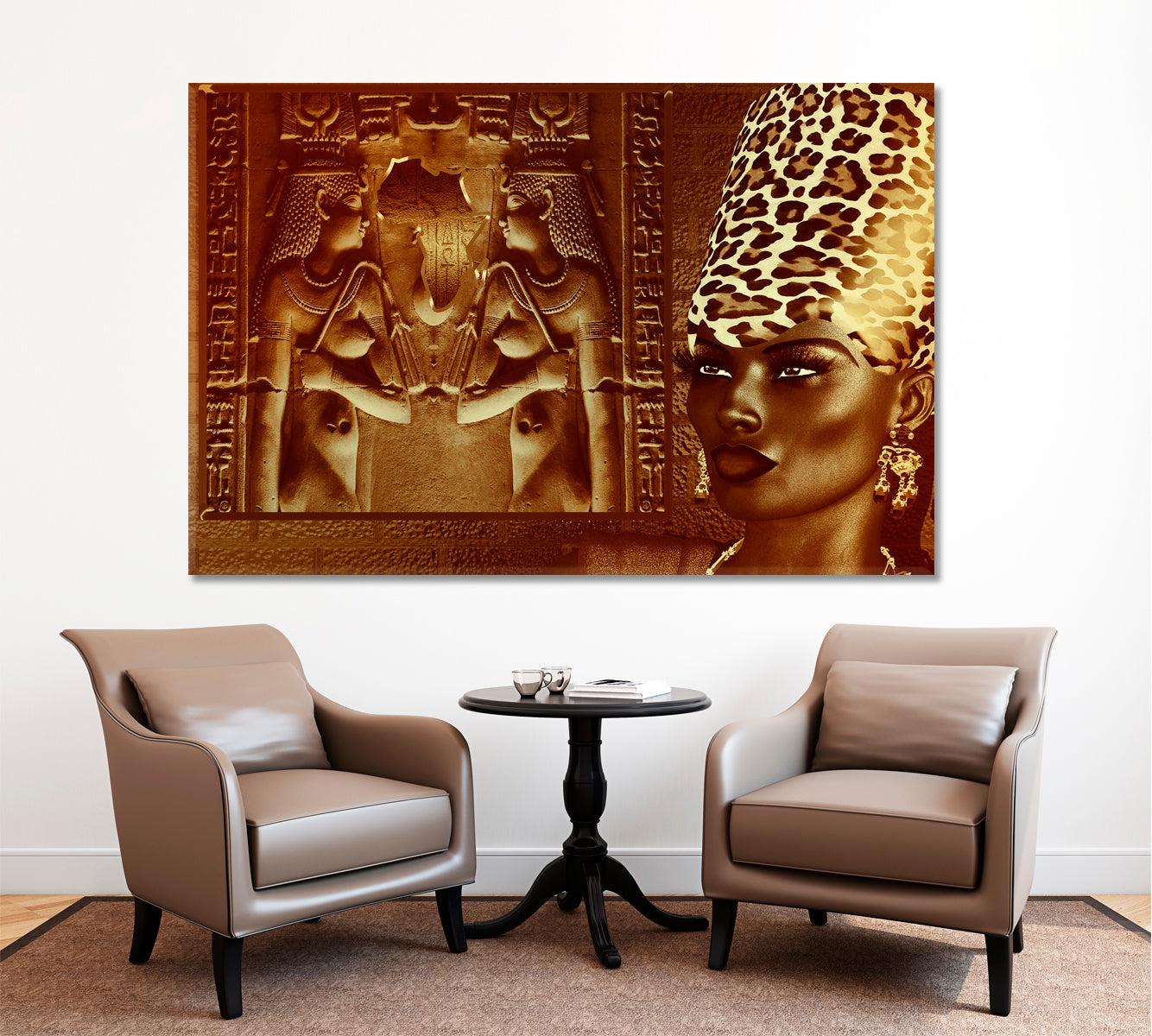 Egyptian Goddess Queen African Style Canvas Print Artesty 1 panel 24" x 16" 