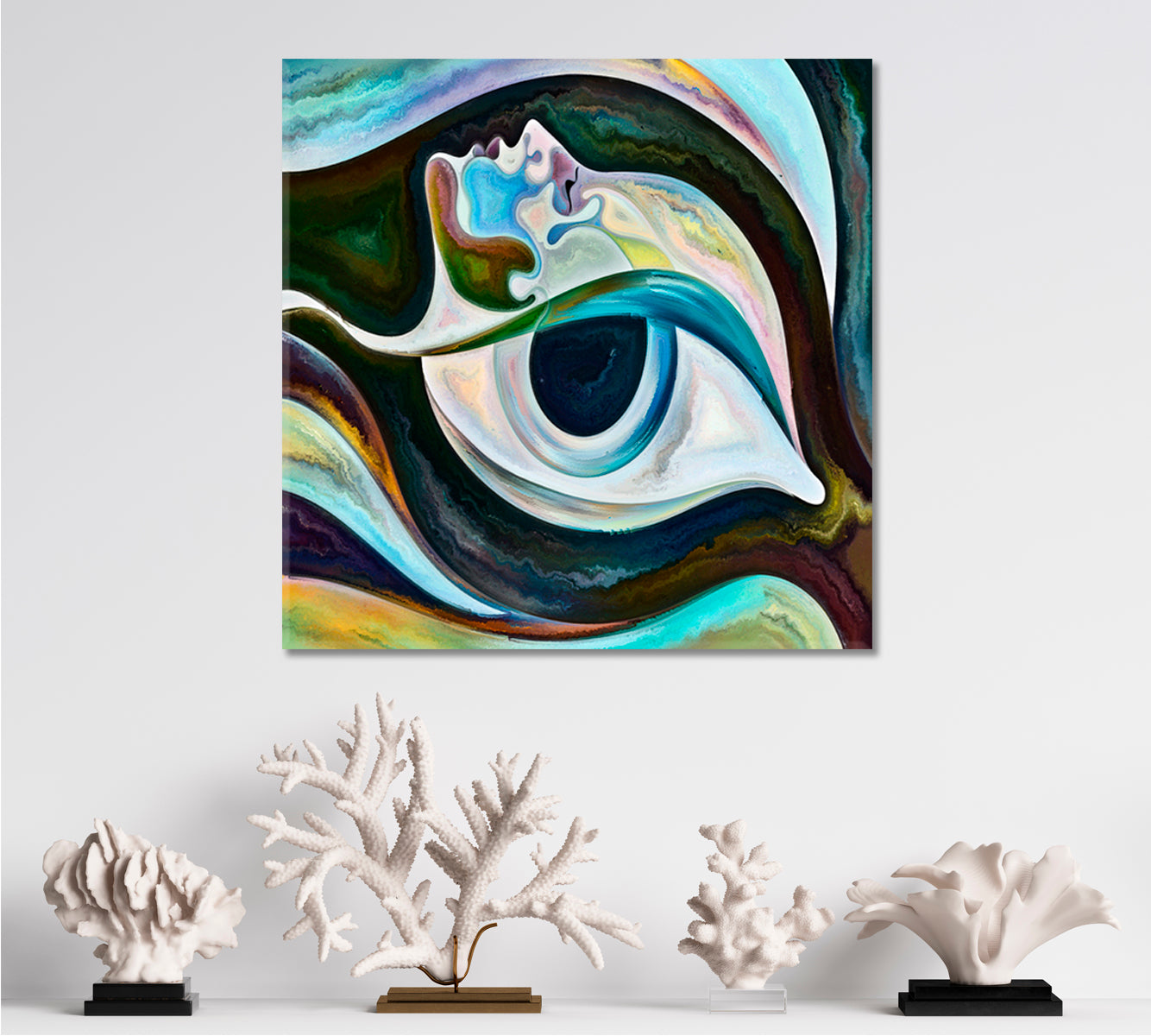 EVIL EYE Vibrant Patterns Contemporary Art - Square Panel Contemporary Art Artesty   