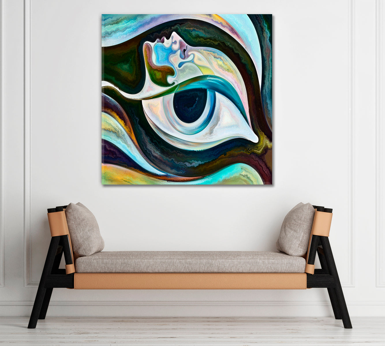 EVIL EYE Vibrant Patterns Contemporary Art - Square Panel Contemporary Art Artesty   