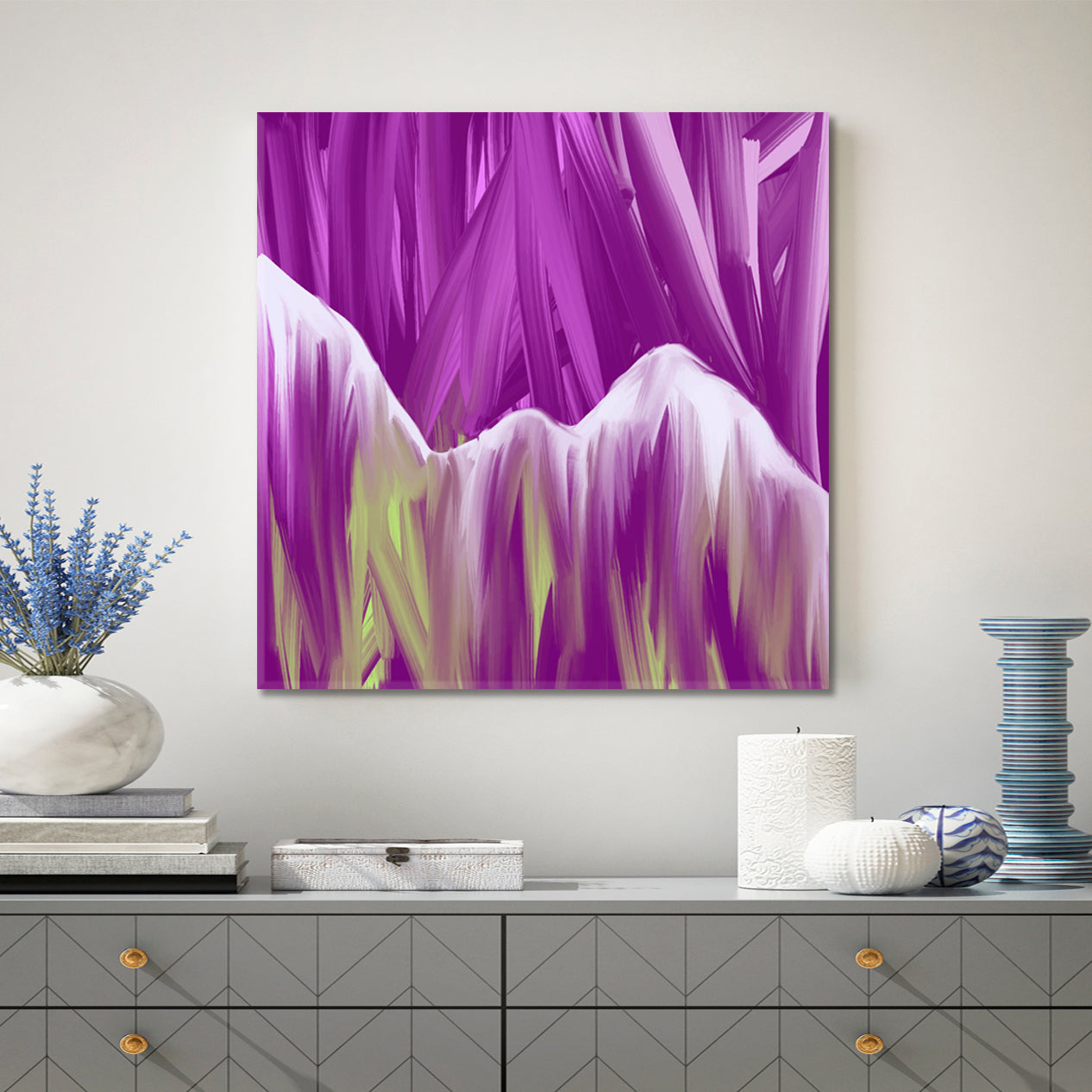 Purple Mountains Landscape Abstract Modern Art Abstract Art Print Artesty   