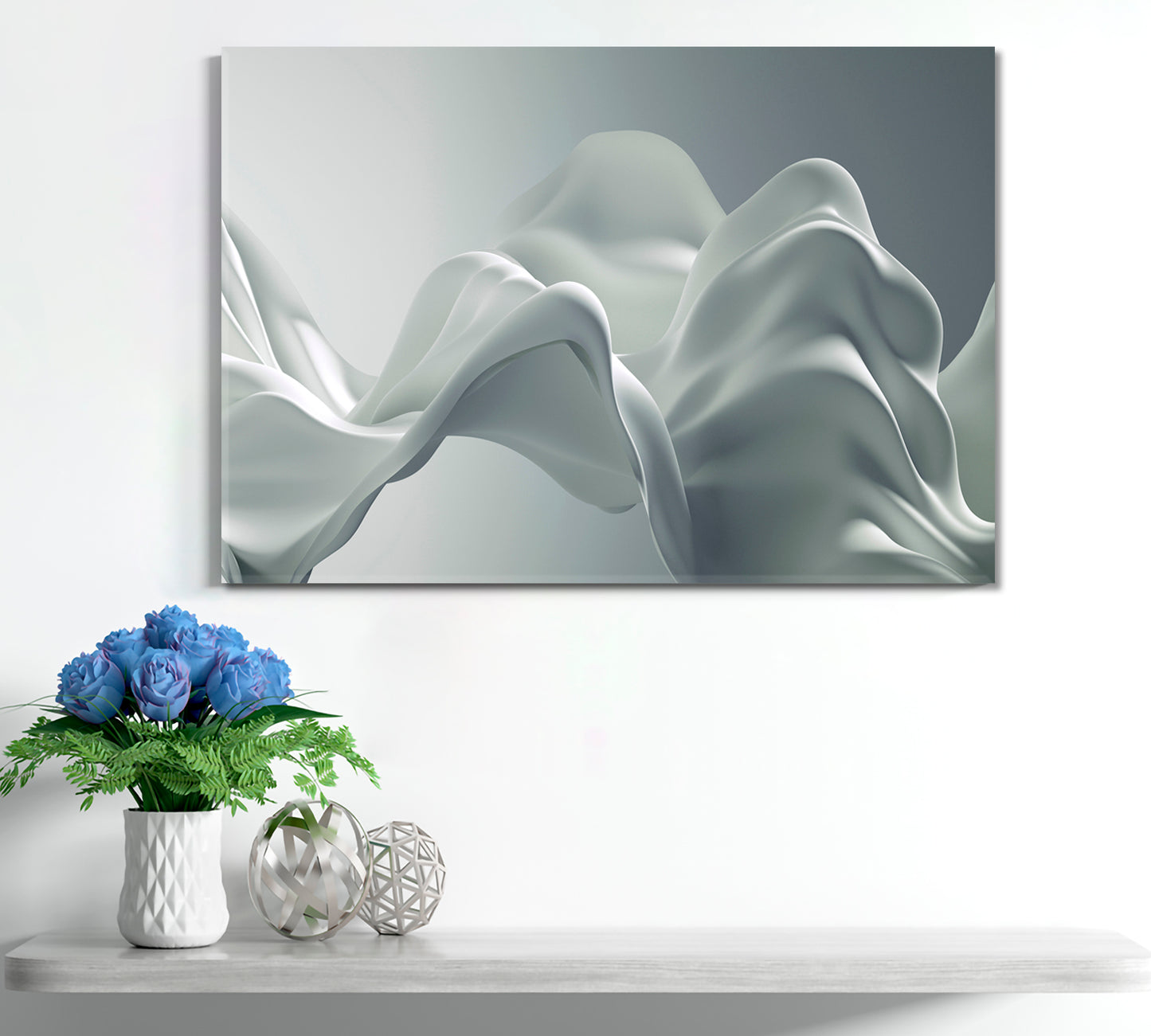 SILK Light Gray Beautiful Luxury Elegant Splash 3d Effect Poster Abstract Art Print Artesty   