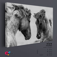 Beautiful Horses Black and White Animals Canvas Print Artesty   
