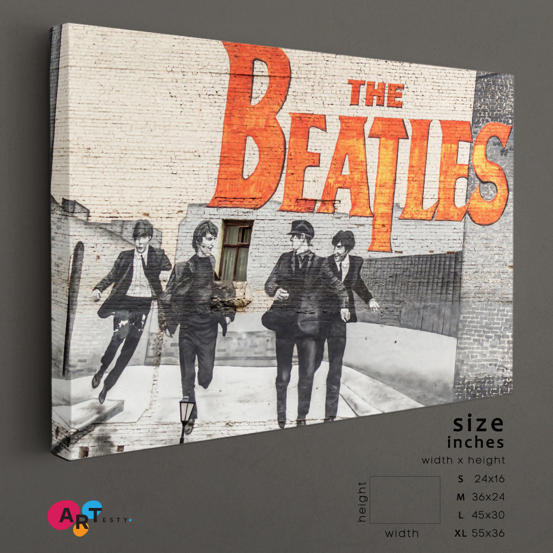 THE BEATLES GREATEST BAND EVER Iconic English Rock Band Inspired Graffiti Celebs Canvas Print Artesty   