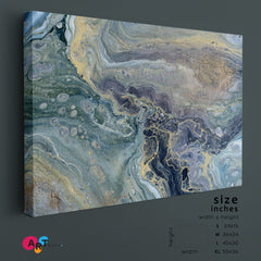 ACRYLIC MIX Abstract Flow Marble Sky Blue Fluid Art, Oriental Marbling Canvas Print Artesty   