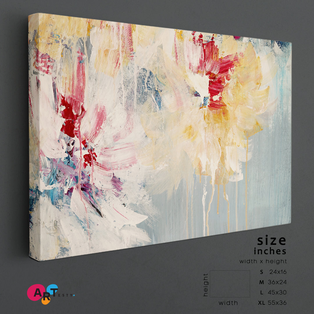 FINE ART Modern Abstract Colorful Acrylic on Canvas Artwork Floral Style Canvas Print Fine Art Artesty 1 panel 24" x 16" 