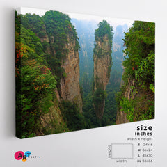 HANGING ROCKS Zhangjiajie National Mountain Forest Park China Countries Canvas Print Artesty 1 panel 24" x 16" 