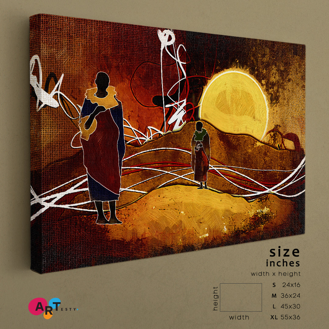 AFRICAN Tribal Ethnic Retro Vintage Canvas Print African Style Canvas Print Artesty   