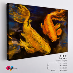 Koi Carp Beautiful Koi Fish Pastel Modern Art Canvas Print Fine Art Artesty 1 panel 24" x 16" 