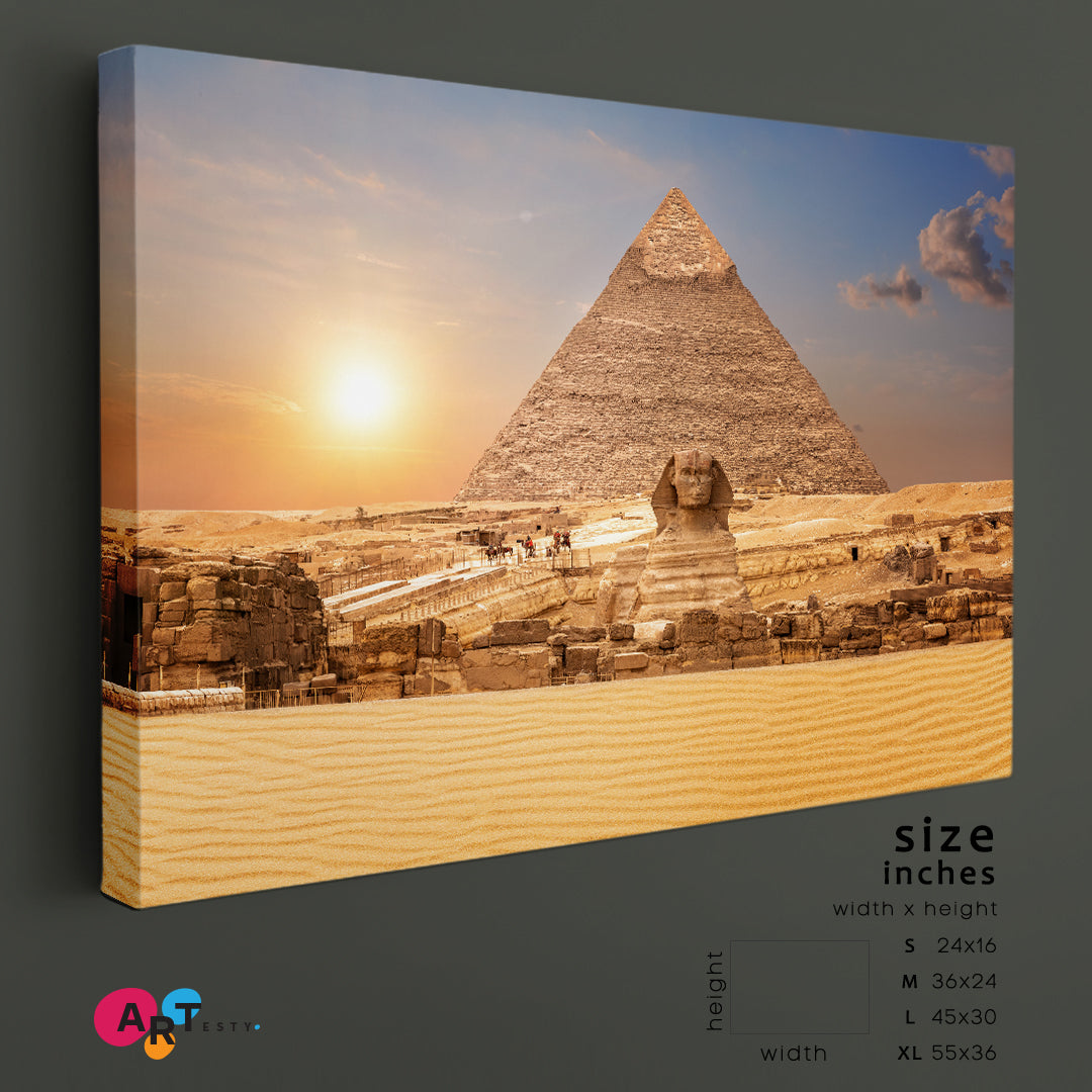 Sphinx Pyramid of Chephren Egypt Famous Landmarks Famous Landmarks Artwork Print Artesty   