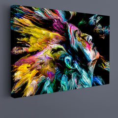 WOMAN AND COLORS EXPLOSION Abstract Modern Art Portrait Contemporary Art Artesty   