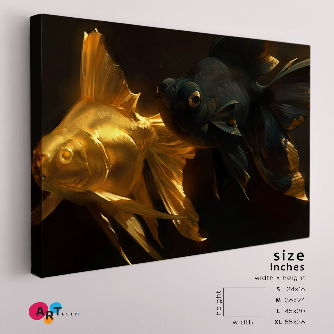 Goldfish That Grants Wishes Poster Nautical, Sea Life Pattern Art Artesty   