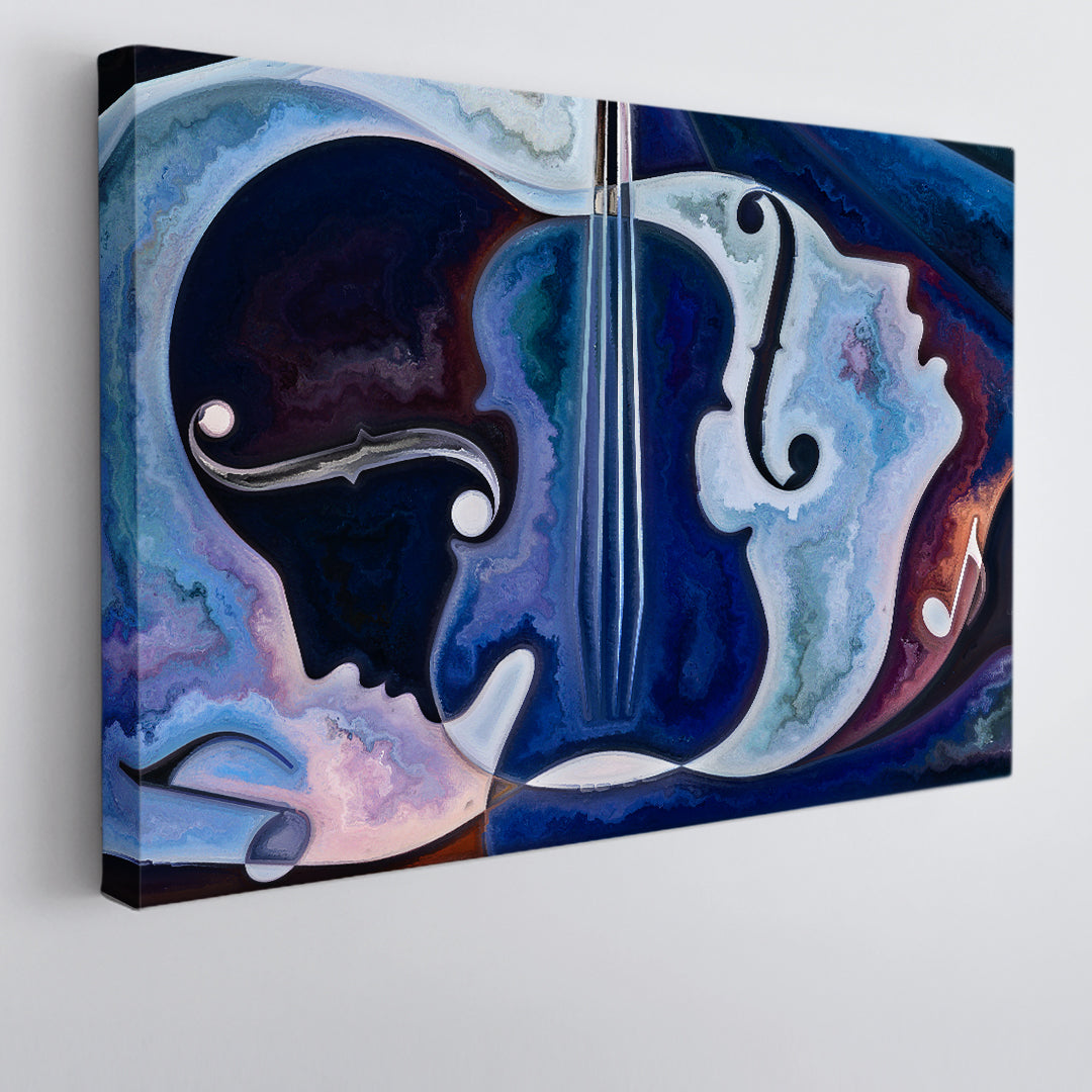 INNER MELODY Music Cuncept Blue Modern Abstract Painting Music Wall Panels Artesty 1 panel 24" x 16" 