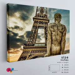Place of Trocadero Eiffel Tower Paris France Cities Wall Art Artesty 1 panel 24" x 16" 