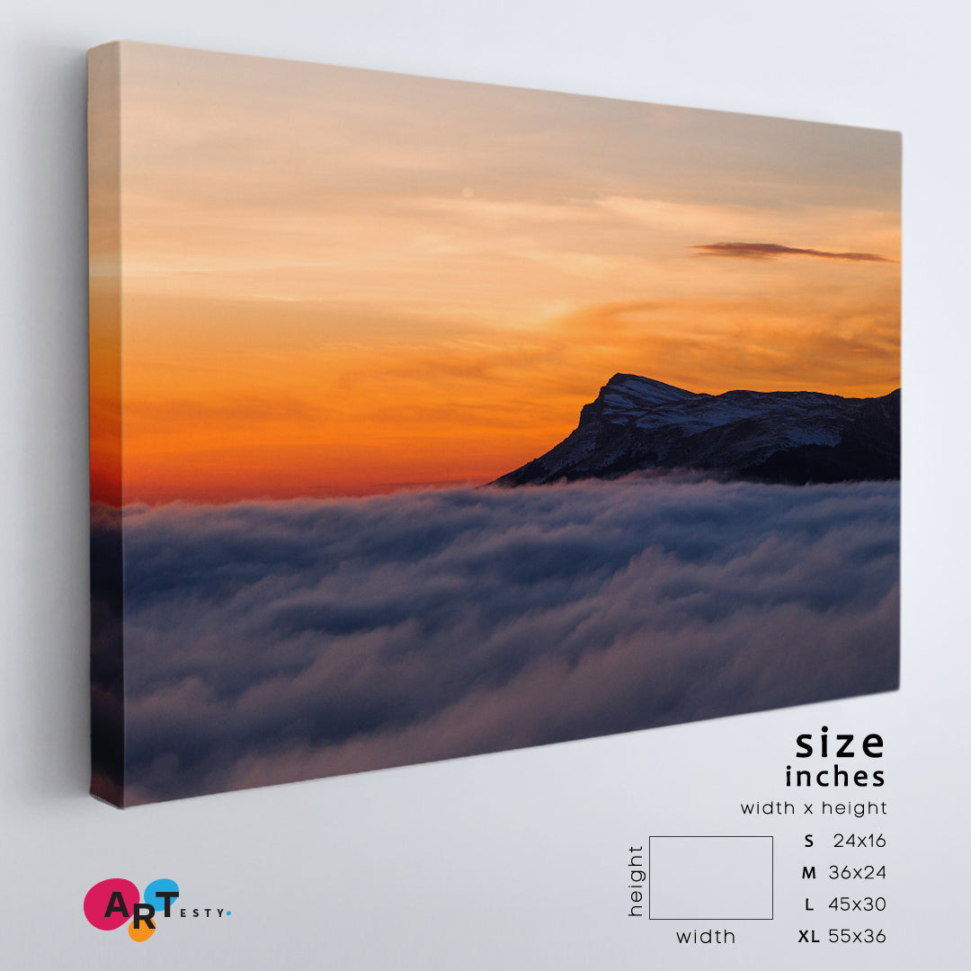SUN ROSE ABOVE THE CLOUDS Sky Hill Beautiful Landscape Canvas Print Skyscape Canvas Artesty   