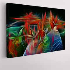 Abstract Fractal Psychedelic Shape Red Blue Green Modern Art Abstract Art Print Artesty 1 panel 24" x 16" 