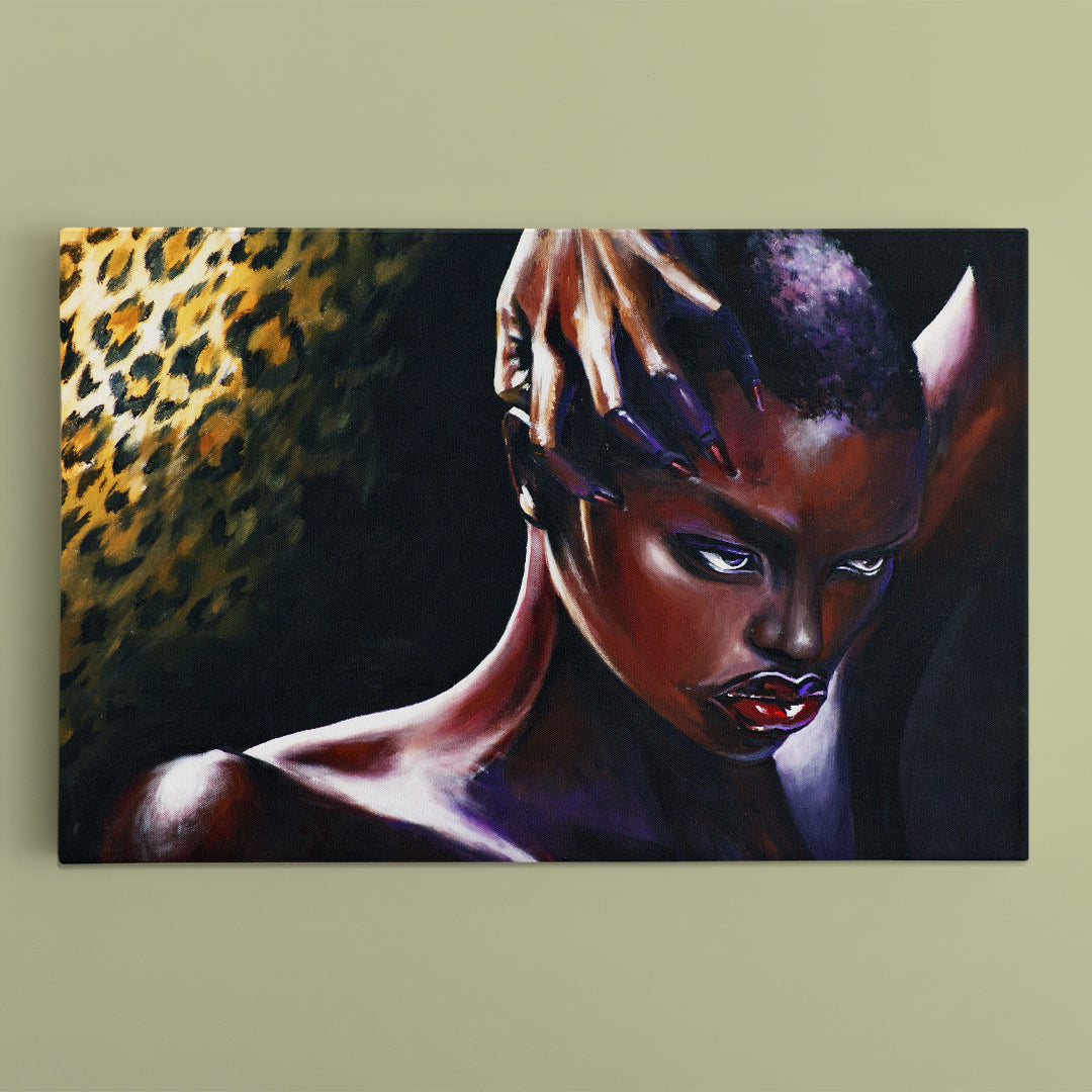 BEAUTY OF BLACK Stunning Beautiful African Woman Contemporary African Style Canvas Print Artesty 1 panel 24" x 16" 
