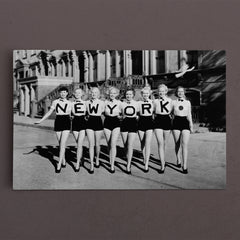 RETRO NYC Amazing Vintage Photo New York City Beautiful Women Chorus Line USA Pride Vintage Affordable Canvas Print Artesty 1 panel 24" x 16" 