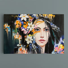 DRYAD With Flowers Fantasy Portrait Fine Art Artesty 1 panel 24" x 16" 