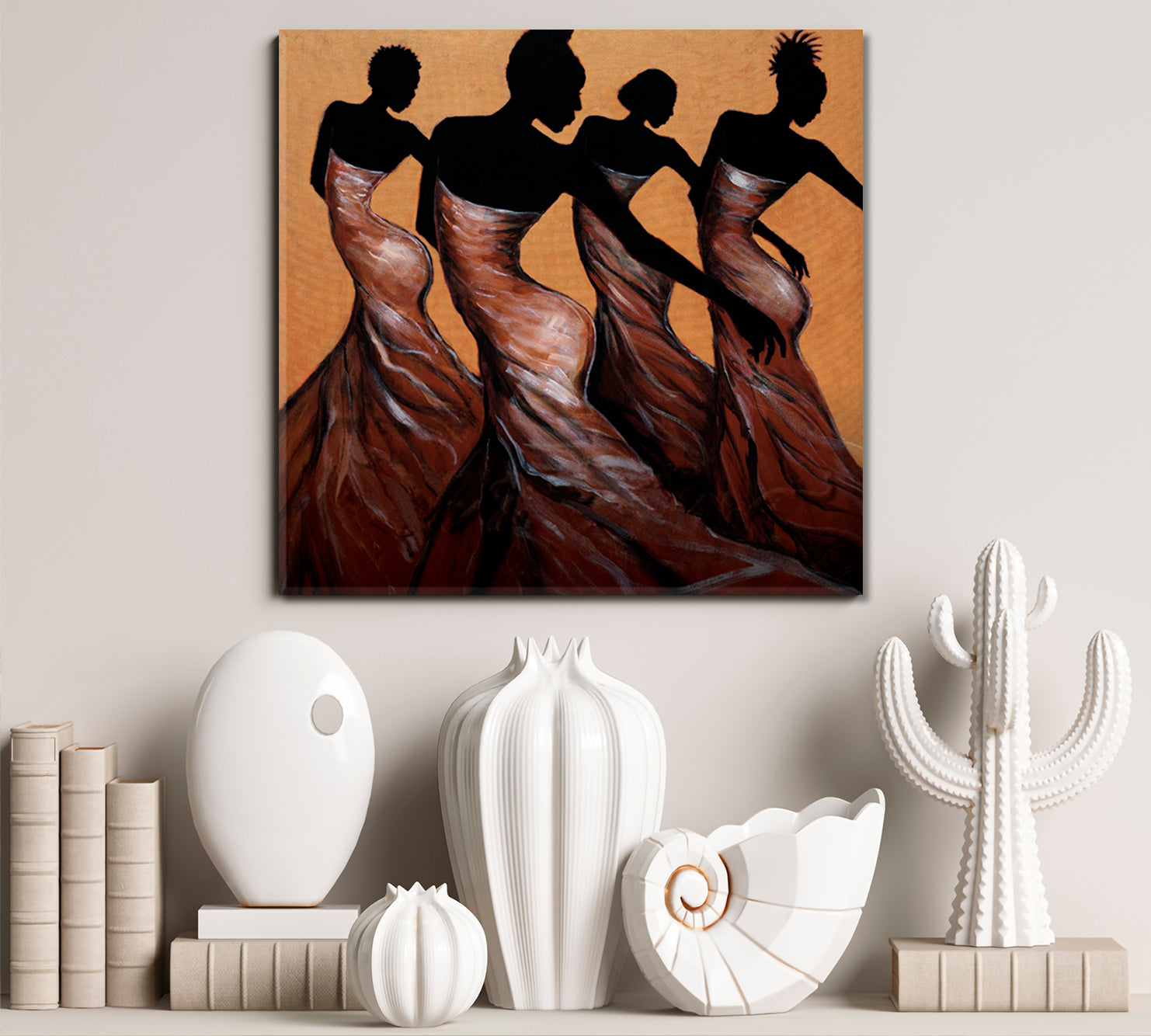 FAITH IN MOTION Graceful Motion Dance Beautiful African American | Square Pop Culture Canvas Print Artesty   