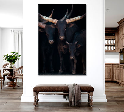 Horns Ankole Watusi Cows Cattle Poster Animals Canvas Print Artesty   