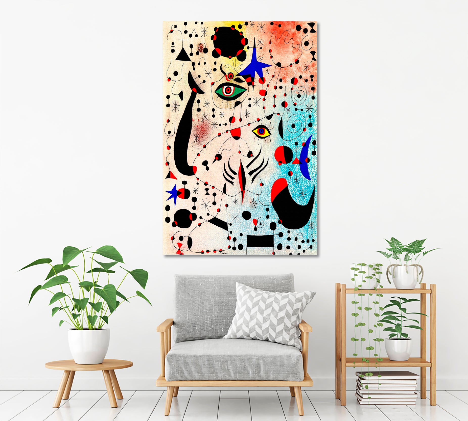 INSPIRED BY JOAN MIRO ABSTRACT In Love with a Woman Abstract Art Print Artesty   