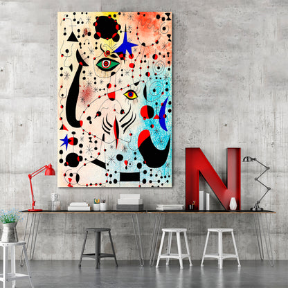 INSPIRED BY JOAN MIRO ABSTRACT In Love with a Woman Abstract Art Print Artesty   