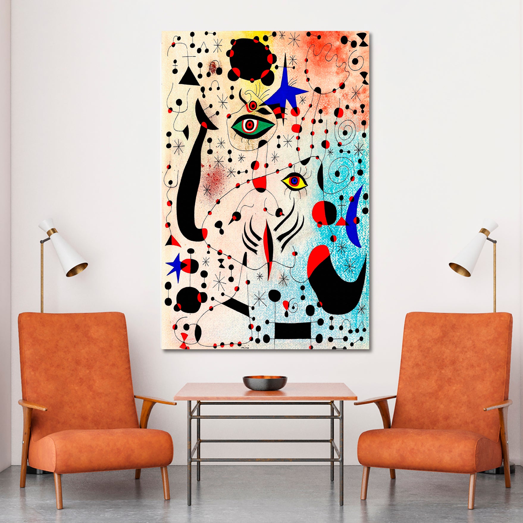 INSPIRED BY JOAN MIRO ABSTRACT In Love with a Woman Abstract Art Print Artesty   