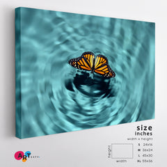 BUTTERFLY REFLECTION Wave Motion Water Photo Art Artesty 1 panel 24" x 16" 