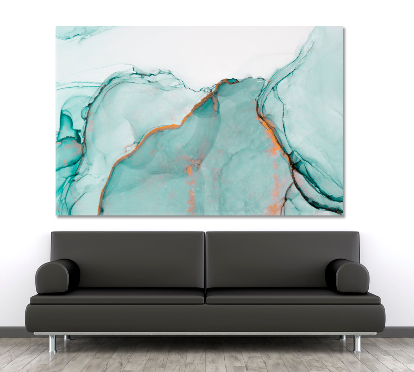 Modern Contemporary Soft Colors Marble Fluid Pattern Fluid Art, Oriental Marbling Canvas Print Artesty   