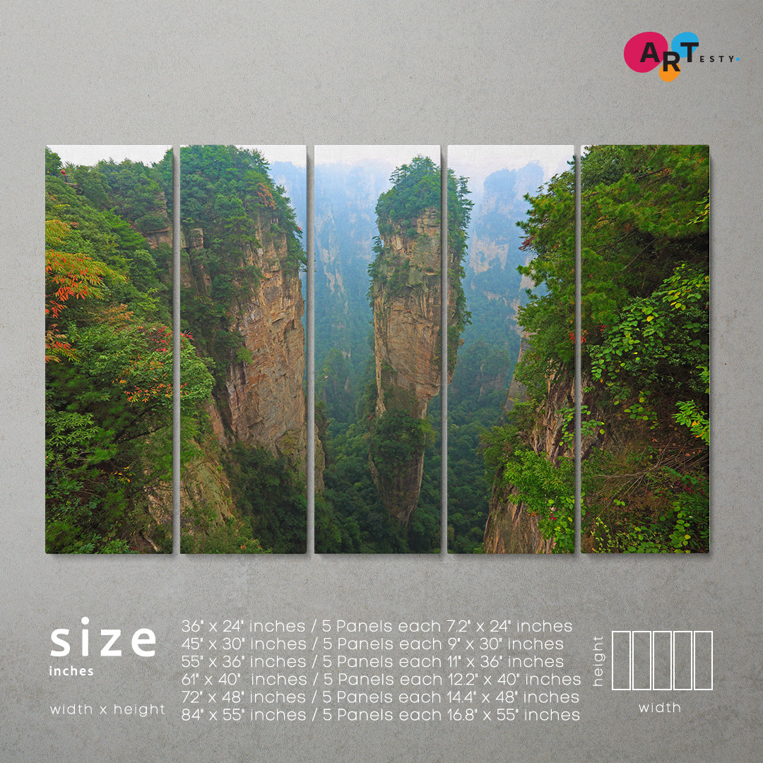 HANGING ROCKS Zhangjiajie National Mountain Forest Park China Countries Canvas Print Artesty   