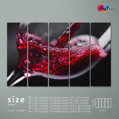 RED WINE Red on Black Restaurant Modern Wall Art Artesty   