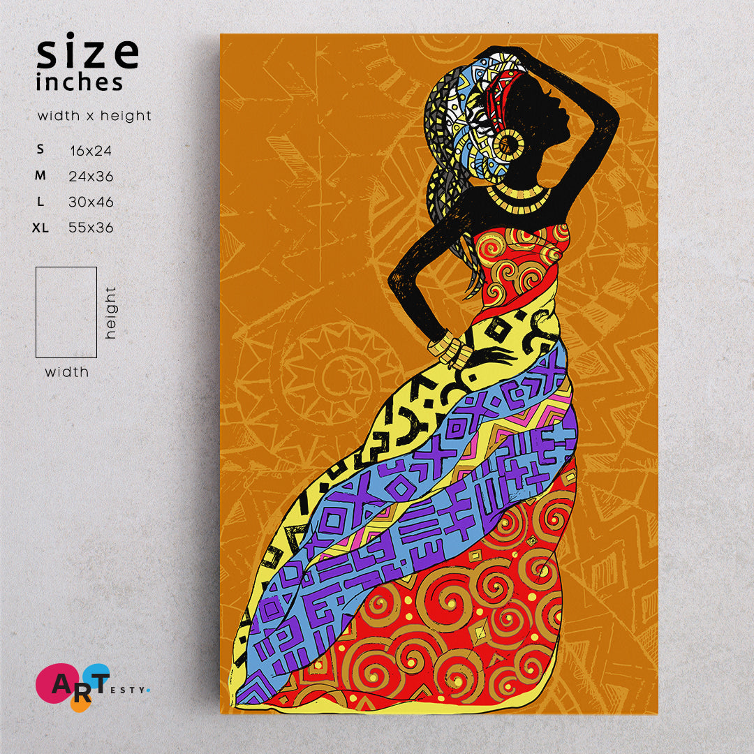 Beautiful Black African Woman African Style Canvas Print Artesty 1 Panel 16"x24" 