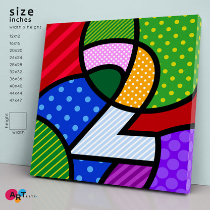 2 TWO Modern POP ART NUMBER Learning Concept for Children Abstract Art Print Artesty   